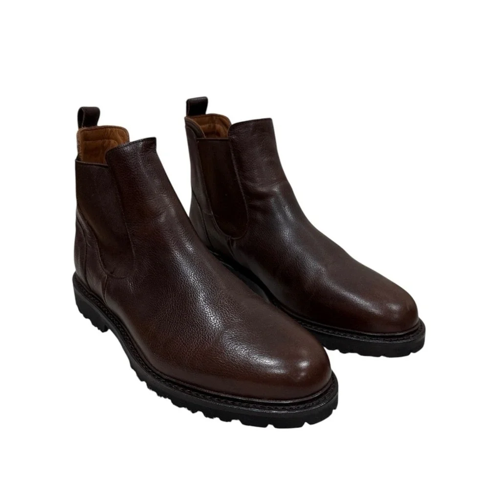 Allen Edmonds Grafton Chelsea Brown Leather Boots Mens 8.5 Weatherproof Lug Sole